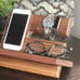 Tech Gift Men Walnut Valet Nightstand Phone Docking Station Universal Phone