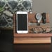 Tech Gift Men Walnut Valet Nightstand Phone Docking Station Universal Phone