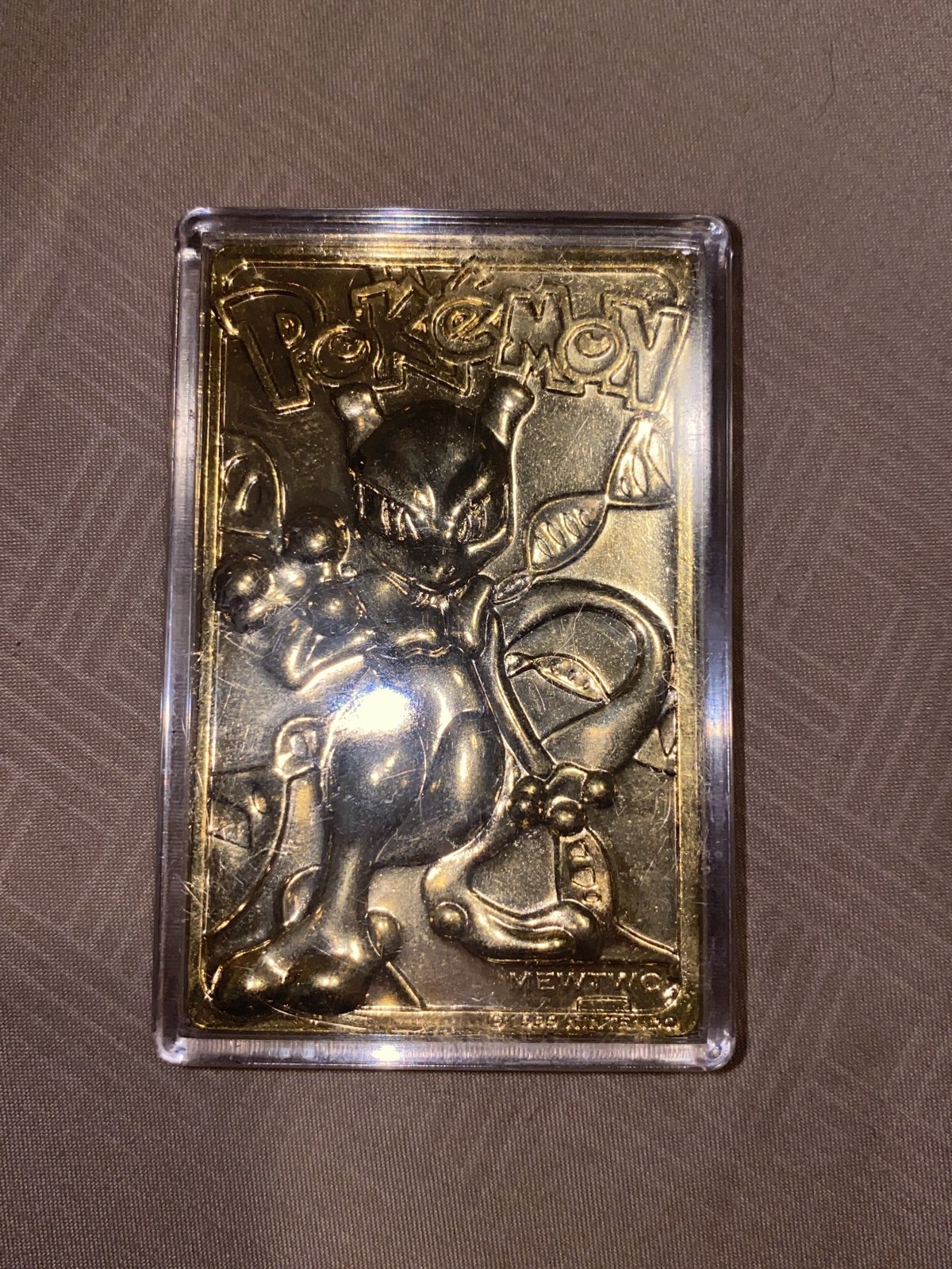 1999 Gold Plated Mewtwo Pokémon card