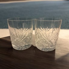 Thomas Webb Set Of 2 Old Fashioned or Whiskey Glasses, 3 1/4
