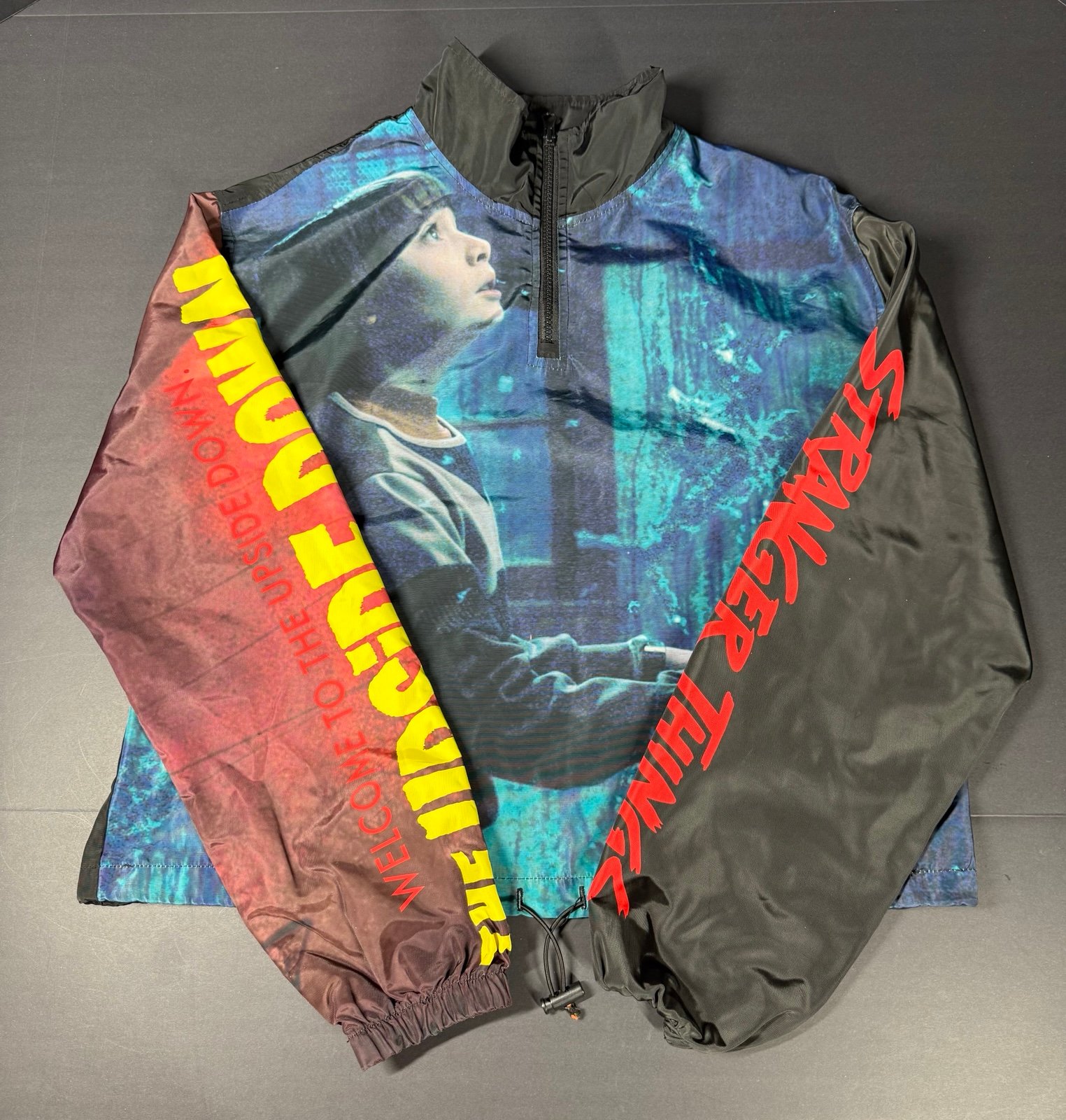 Stranger Things Quarter Zip Windbreaker Jacket Size L Netflix Official Merch