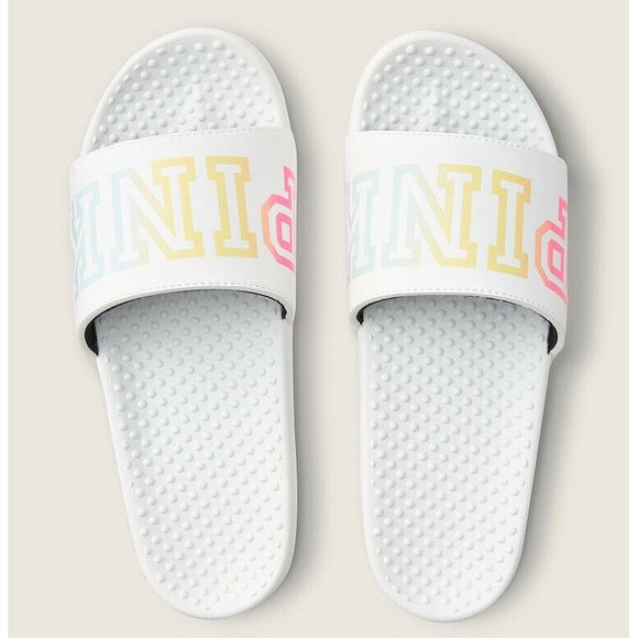 VS Victorias Secret Pink Single Strap Slide Sandal Slipper Flip Flop L 9/10