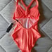 NEW Pretty Swimsuit Coral w Tropical Leaves Bathing Suit Swimwear One-Piece