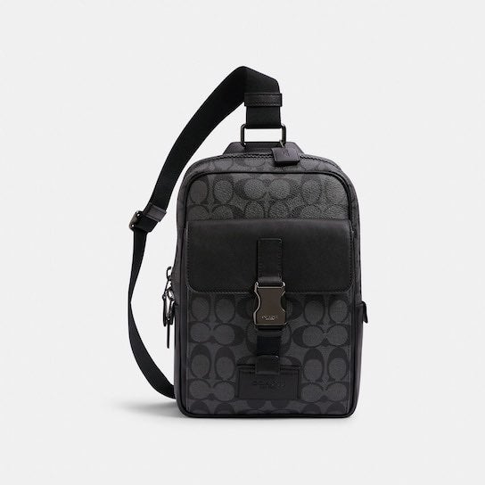 NWT Coach MEN'S Track Pack In Signature Canvas