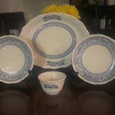 Vintage Syracuse Restaurant China 1776 Blue & White Liberty Pattern