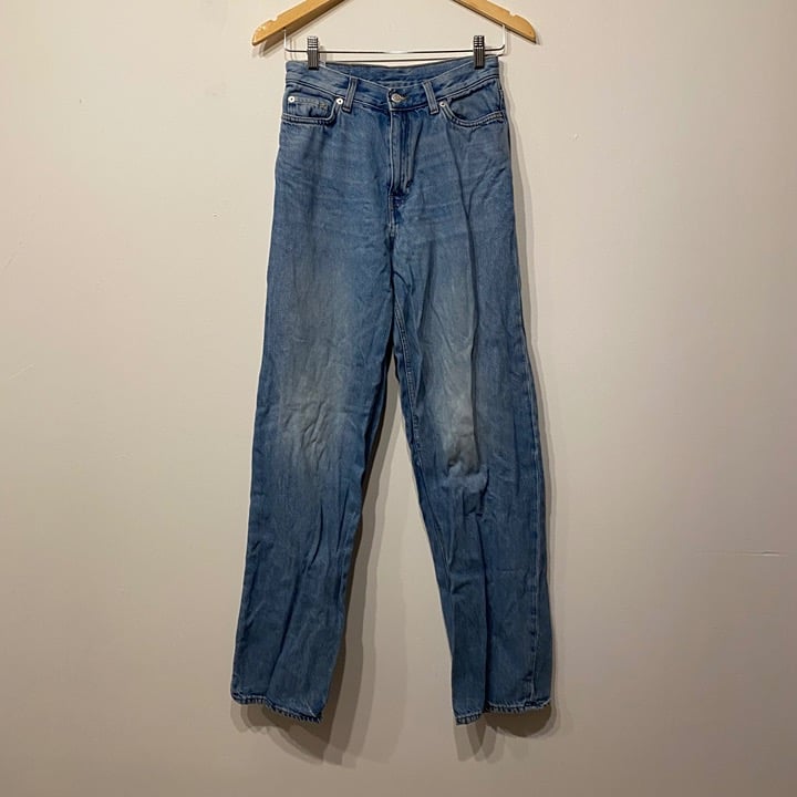 Weekday Rail Mid Rise Loose Baggy Fit Wide Leg Jeans