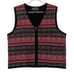 Herman Geist Fair Isle Vest Womens Size Large Black Red Wool Vintage Sleeveless