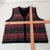 Herman Geist Fair Isle Vest Womens Size Large Black Red Wool Vintage Sleeveless