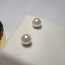 5.4mm Pearl 14Kt YG Stud Earrings #15677