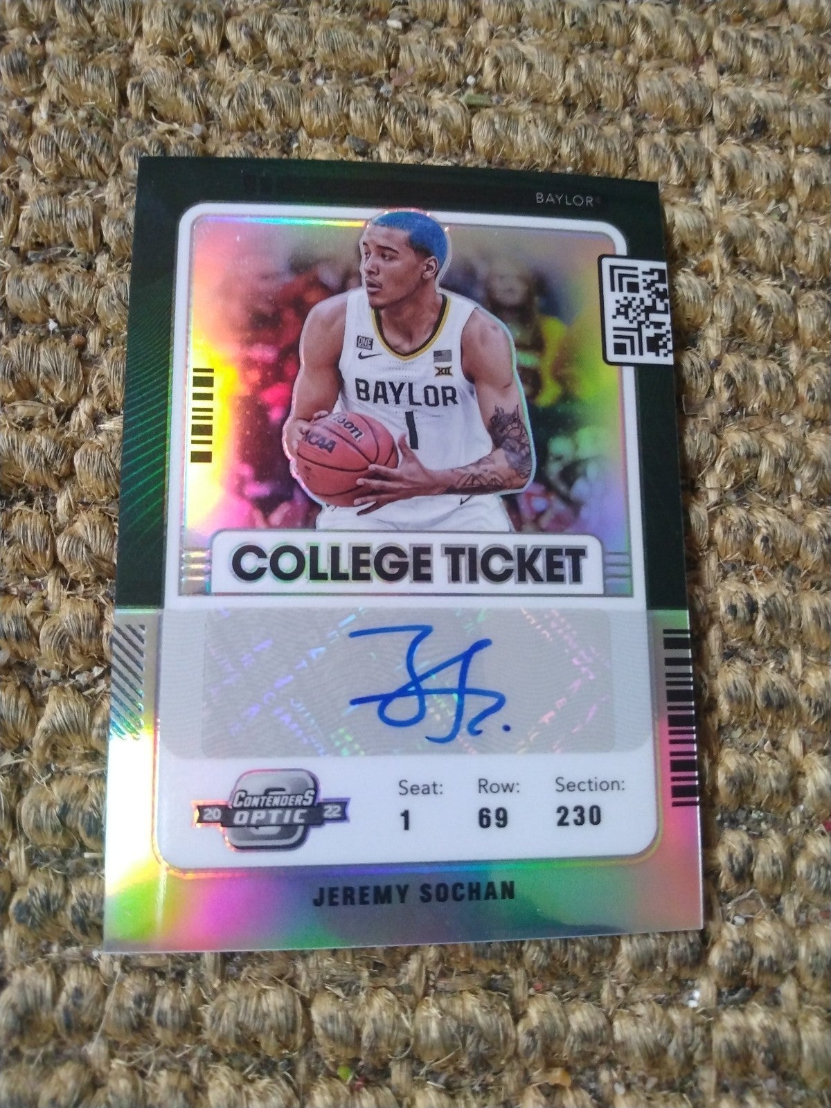 2022 Panini NBA Chronicles Contenders Optic SP45/99 Jeremy Sochan ROOKIE AUTO