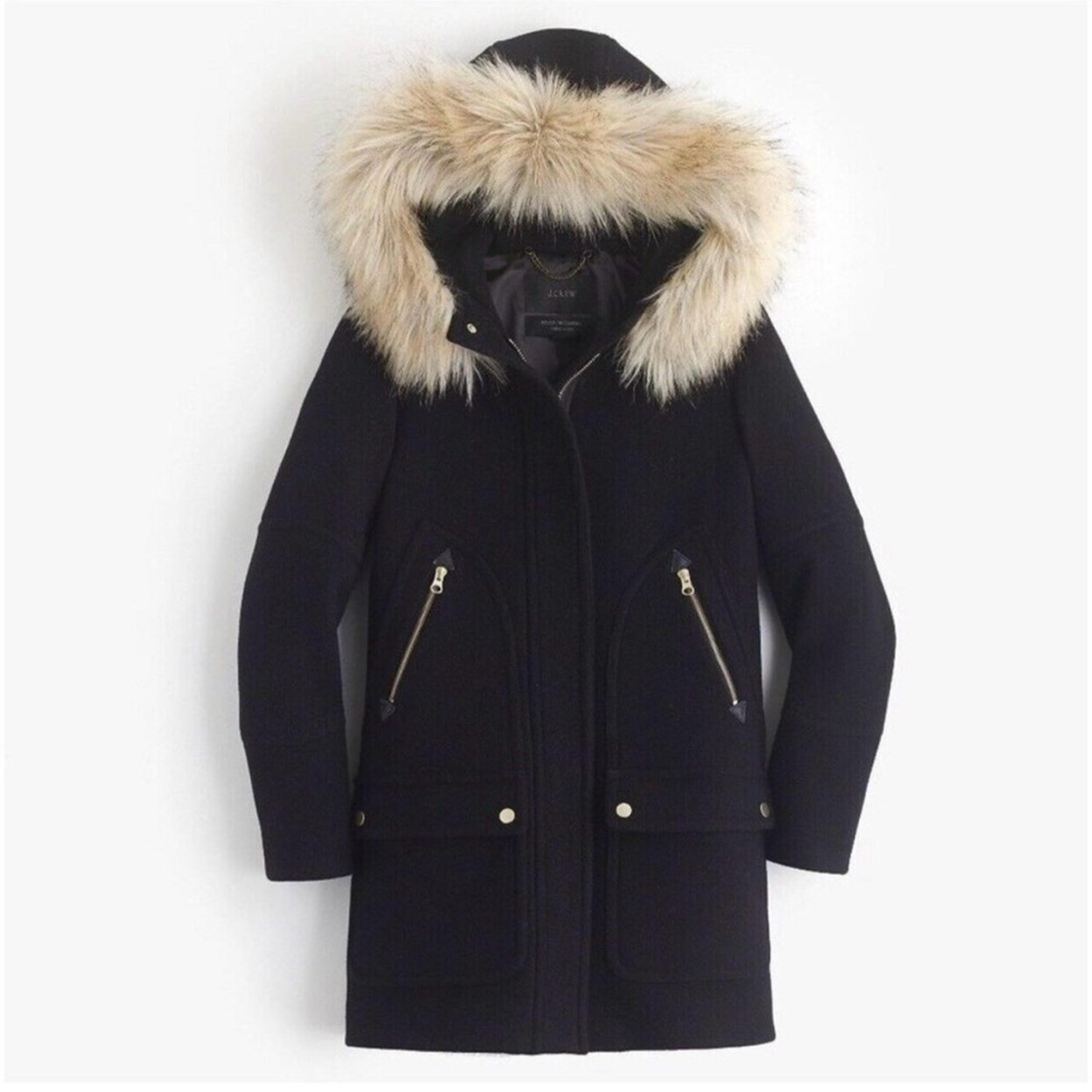J Crew Chateau Parka Stadium Cloth Wool Coat