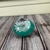 Glass Paper Weight Green Clear White Swirls