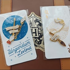 Harry Potter Pin Wingardium Leviosa Spell Chain Linked Pins Charms Class
