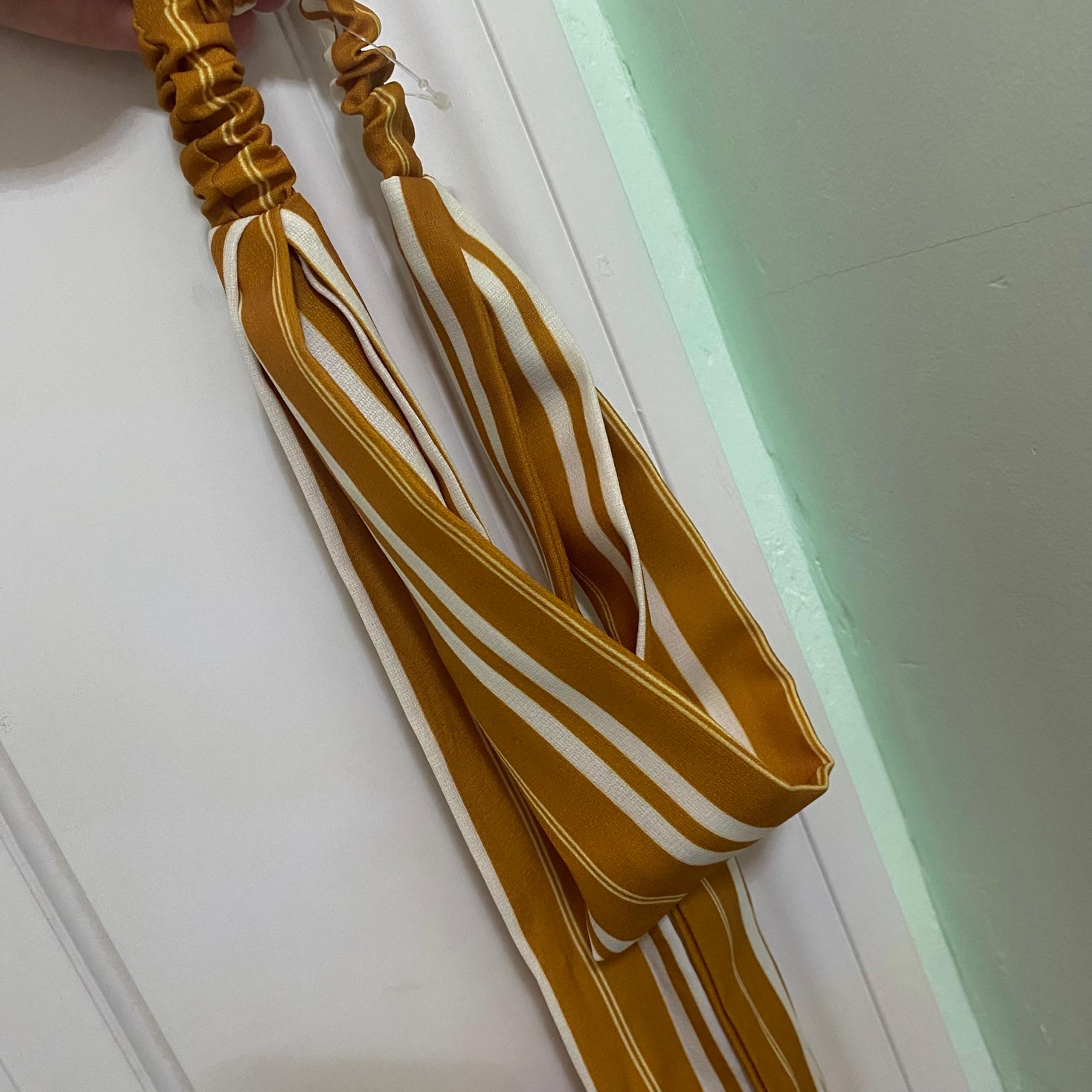 Urban Outfitters Orange White Stripe Hair Tie Ribbon