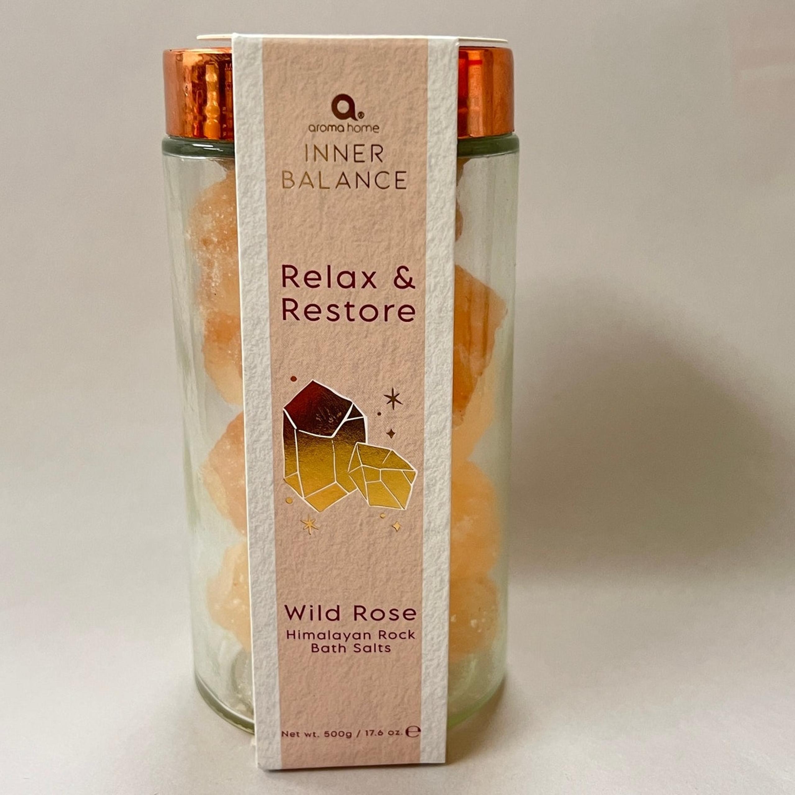 Aroma Home Inner Balance Relax & Restore Wild Rose Himalayan Rock Bath Salts