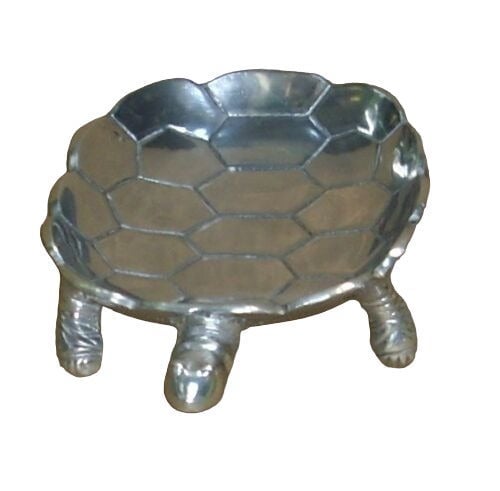 VTG 13 POLISHED ALUMINUM TURTLE TORTOISE SHAPED FOOTED LOW BOWL