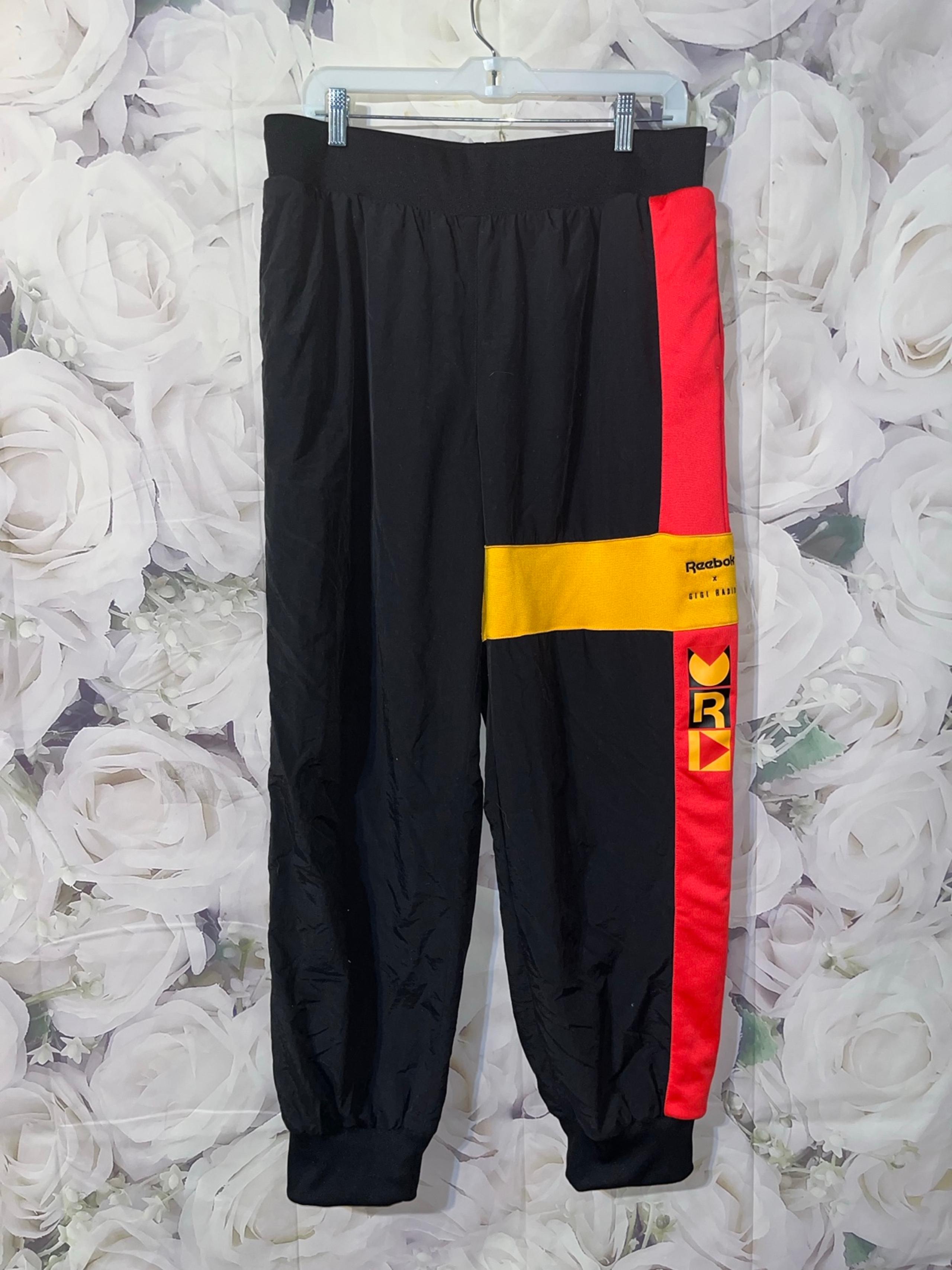 Reebok x Gigi Hadid Women Activewear Pants L Black Colorblock Track Joggers