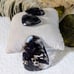 Unique Black Transparent Faceted Moss Agate Drilled Gemstones S135