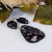 Unique Black Transparent Faceted Moss Agate Drilled Gemstones S135