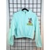 Disney Mickey Mouse Welcome Friends Crop Pullover Women L Turquoise 1/4 Zip