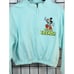 Disney Mickey Mouse Welcome Friends Crop Pullover Women L Turquoise 1/4 Zip