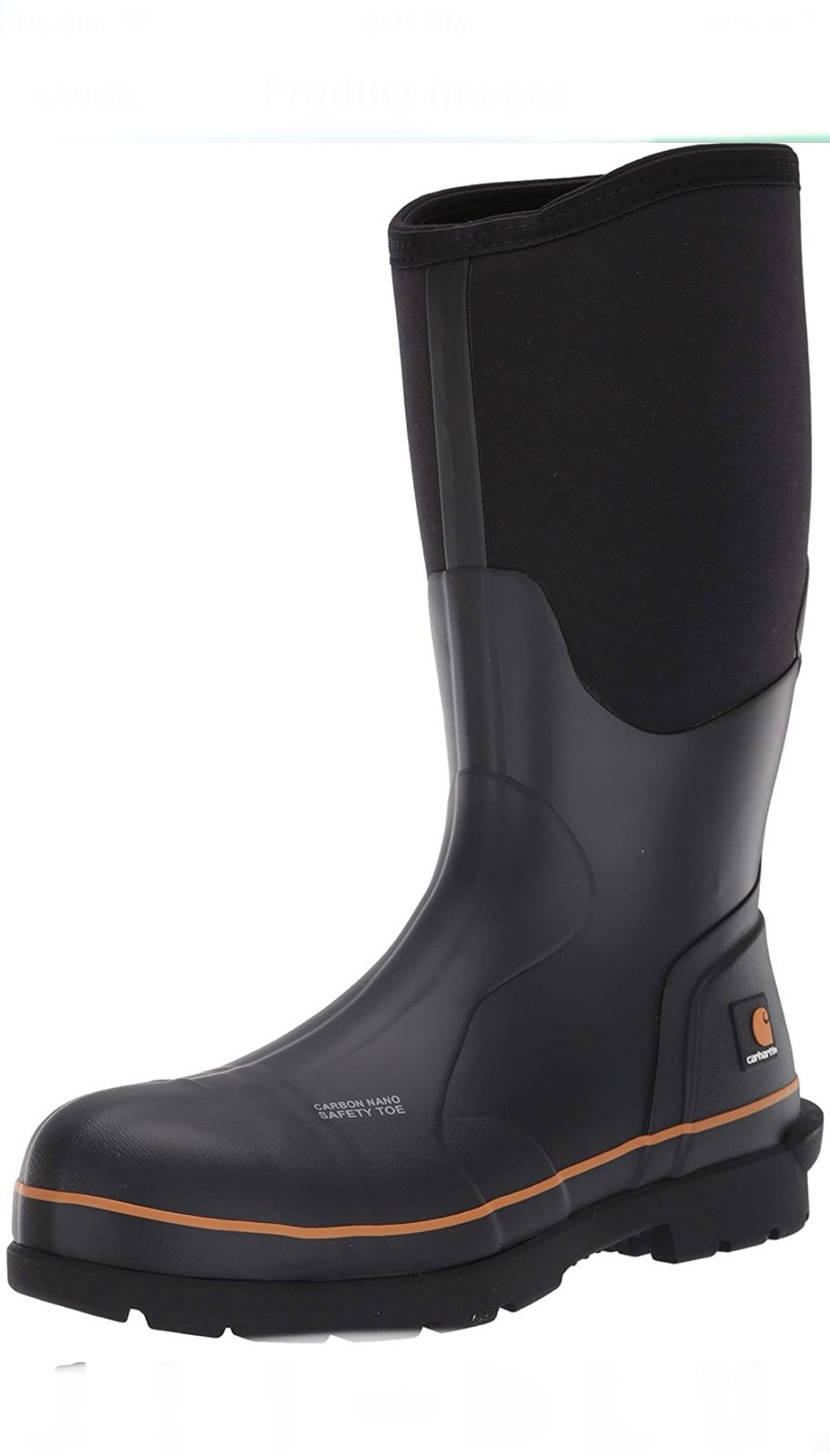 Carhartt Men's 15 Waterproof Rubber Pull-on Nano Safety Toe Cmv1451 Knee High 9