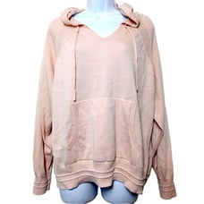 ATHLETA Evergreen Hoodie Sweater Womens 1X Pockets Pale Pink NEW No Tags 129