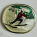 Indiana Metal Craft ~ Vintage (1977) ~ Skiing/Skier ~ Red/White ~ Belt Buckle