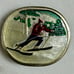 Indiana Metal Craft ~ Vintage (1977) ~ Skiing/Skier ~ Red/White ~ Belt Buckle