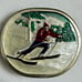 Indiana Metal Craft ~ Vintage (1977) ~ Skiing/Skier ~ Red/White ~ Belt Buckle