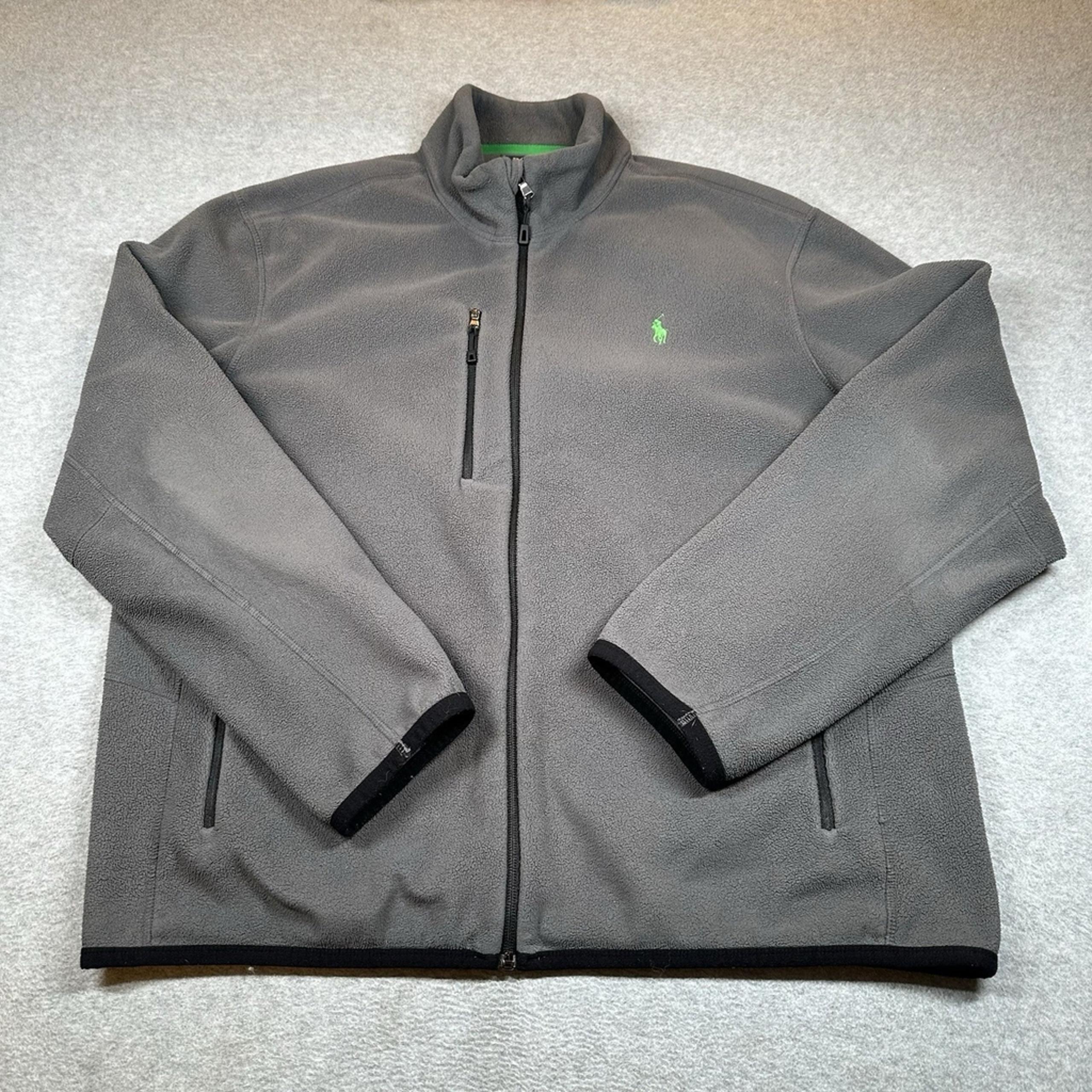 Polo Ralph Lauren Performance Fleece Jacket Mens XL Gray Full Zip Gorpcore Pony