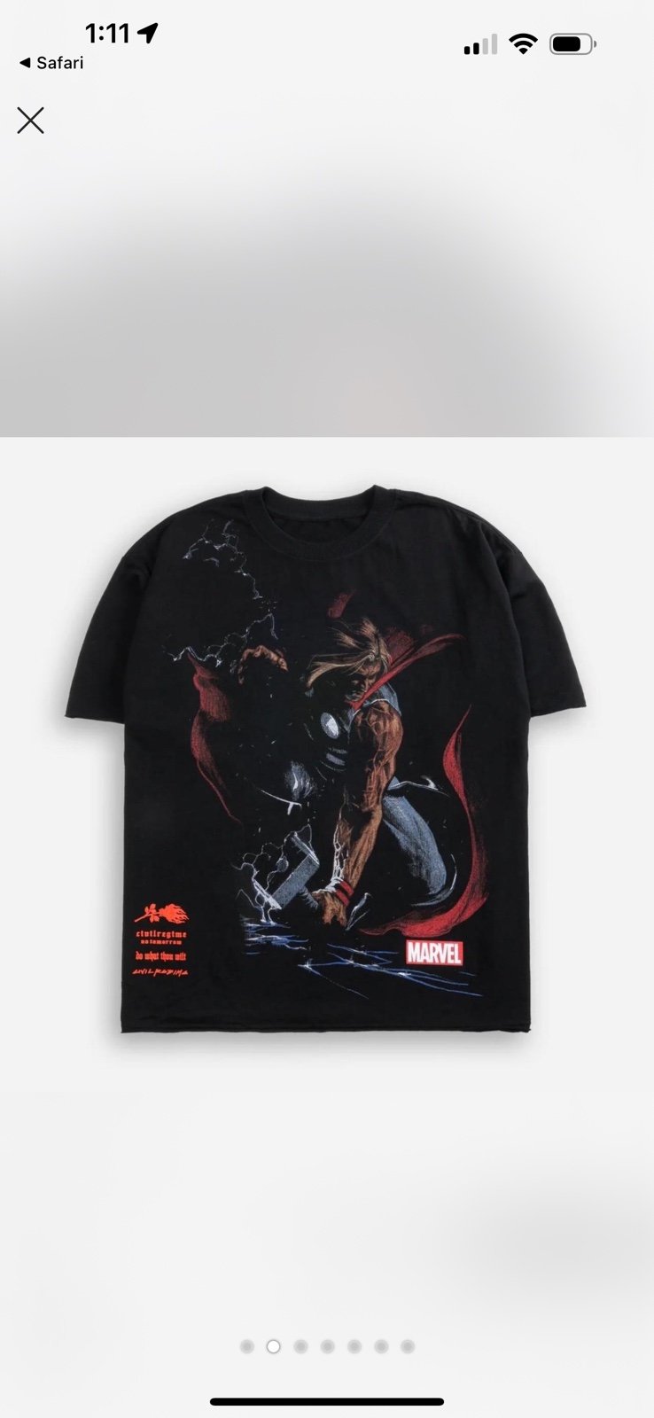 Civil Regime Thor God of Thunder Raw Hem Dungeon Oversized Tee