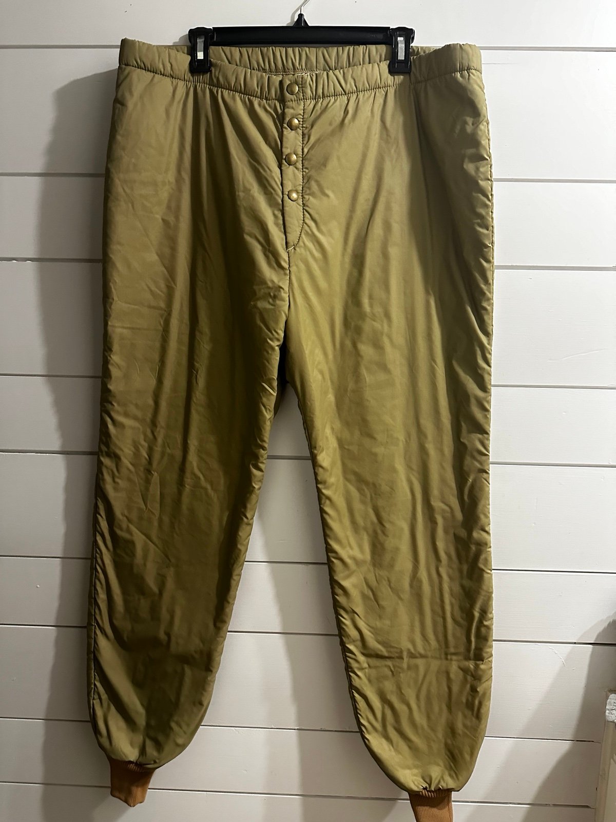 Vintage Orvis Mens Thinsulate Insulated Thermal Nylon Pants Size XL TAN Outdoor