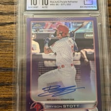 Graded Bryson Stott Rookie Auto 2022 Topps Chrome