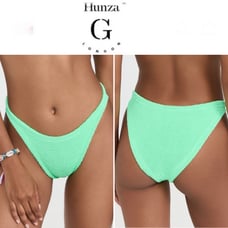 HUNZA G Seersucker Bikini Bottoms OS
