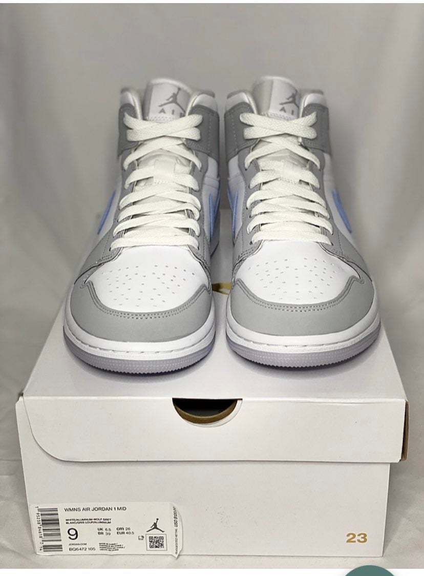Air Jordan 1 mid wolf grey aluminium