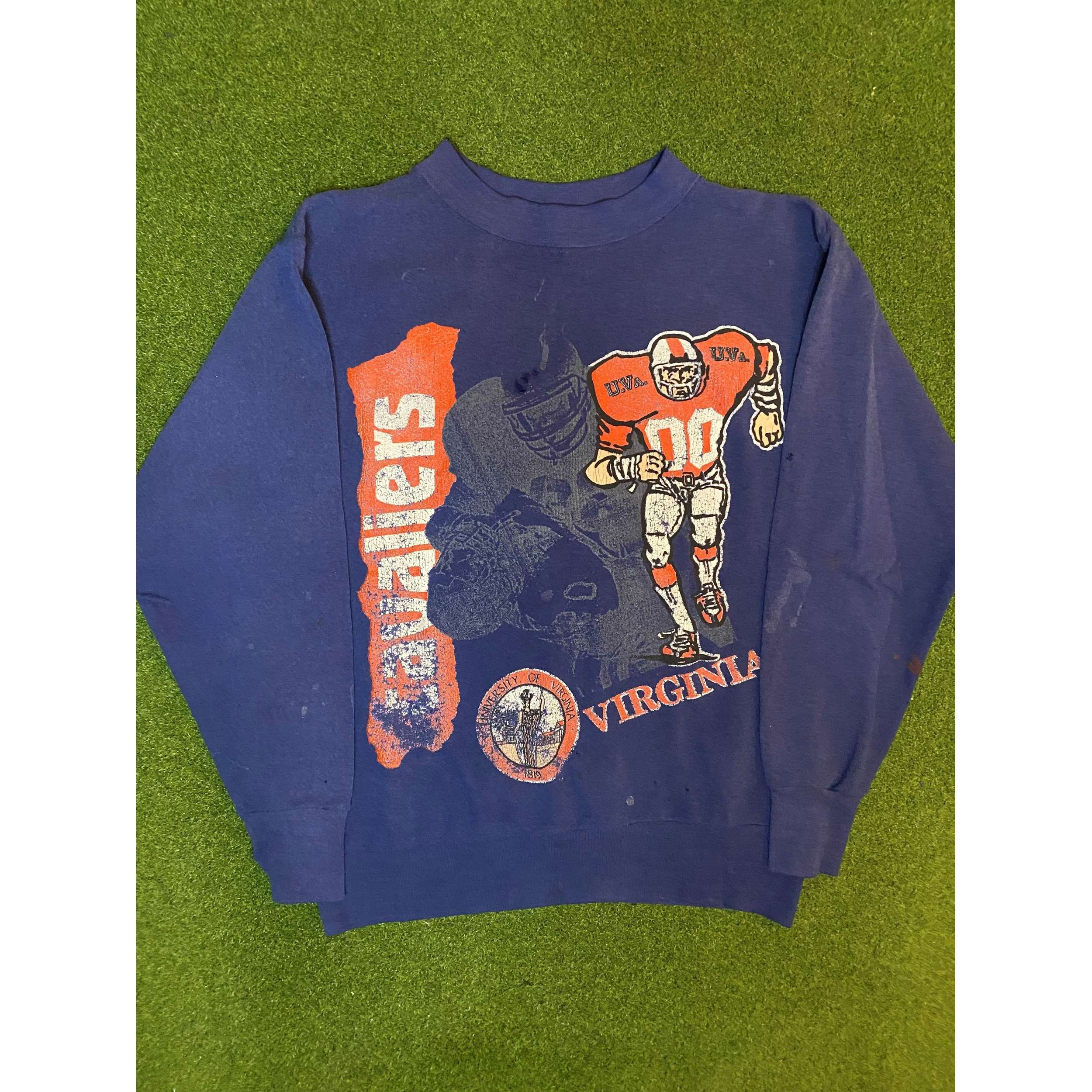 90s Virginia Cavaliers - Vintage College Football Crewneck Sweatshirt (Medium)