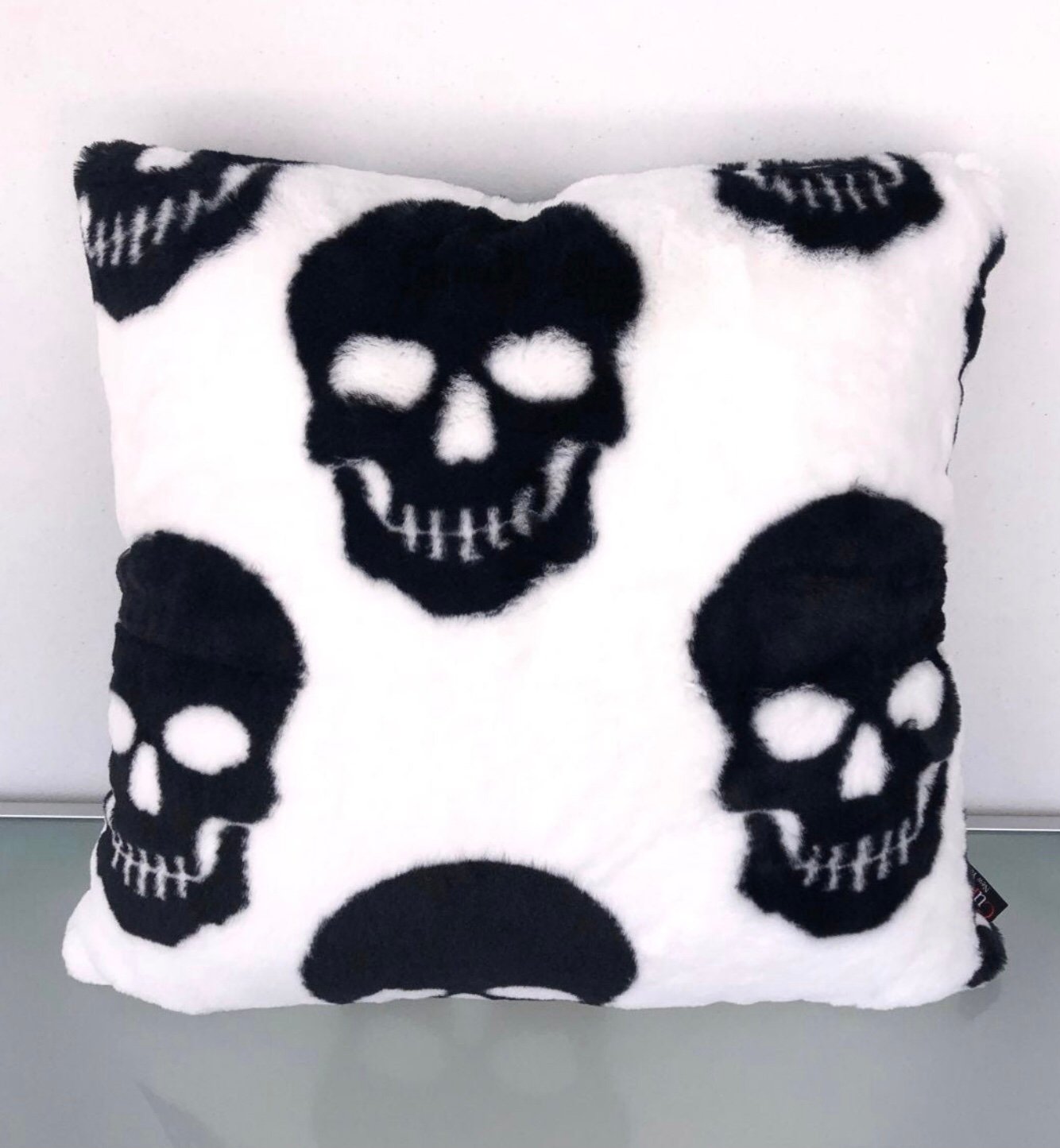 Plush skull pillow