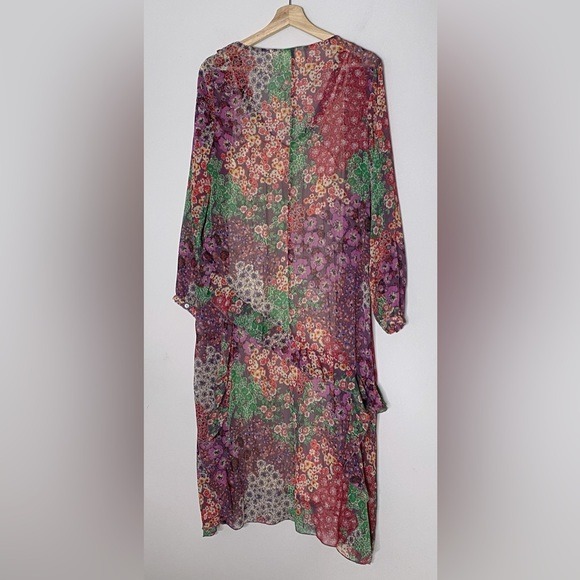 Anthropologie Sirena Ruffled FLORAl Tunic dress XS new nwt