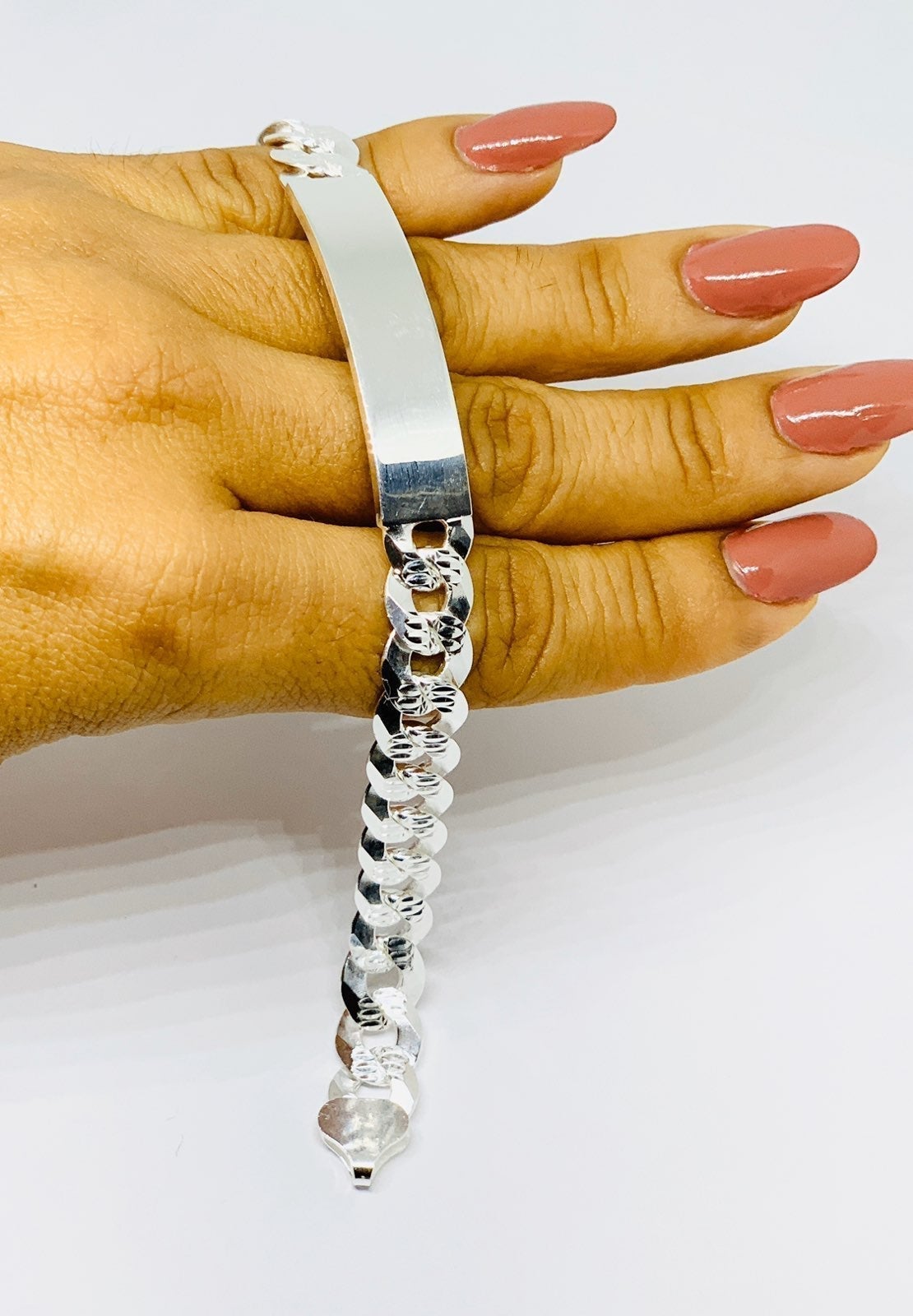Sterling Silver 925 ID Men's Bracelet 8