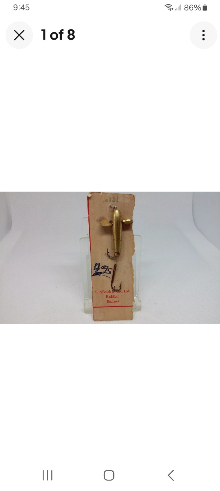 Vtg S. Allcock & Co Devon Minnow Brass 1 Trolling spinning Fishing Lure England