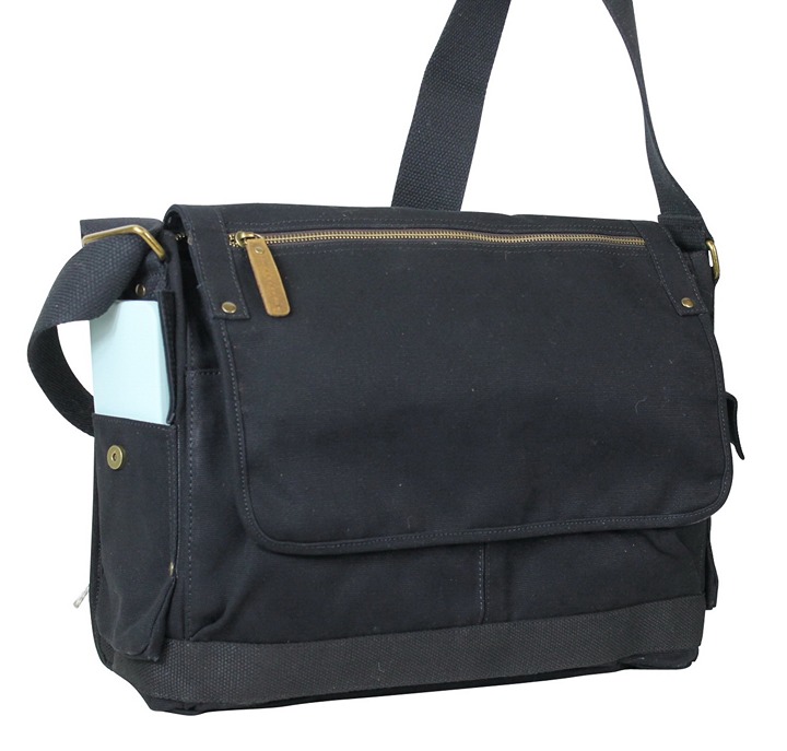 Canvas Messenger Laptop Bag C31L-BLK