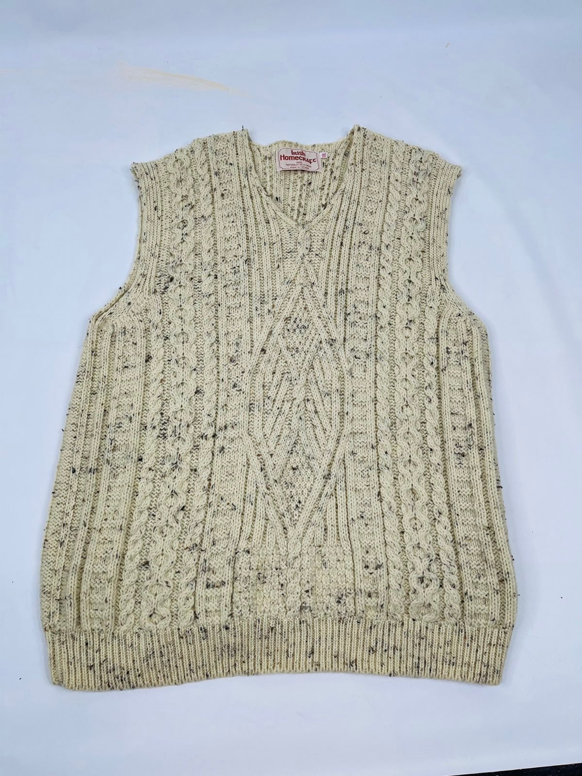 Irish Home Craft Wool Cable Knit Vest
