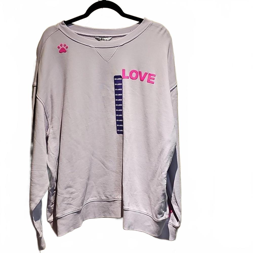 Wildfox light purple lilac Dogs Love Me Graphic Crewneck Sweatshirt Sz XXL