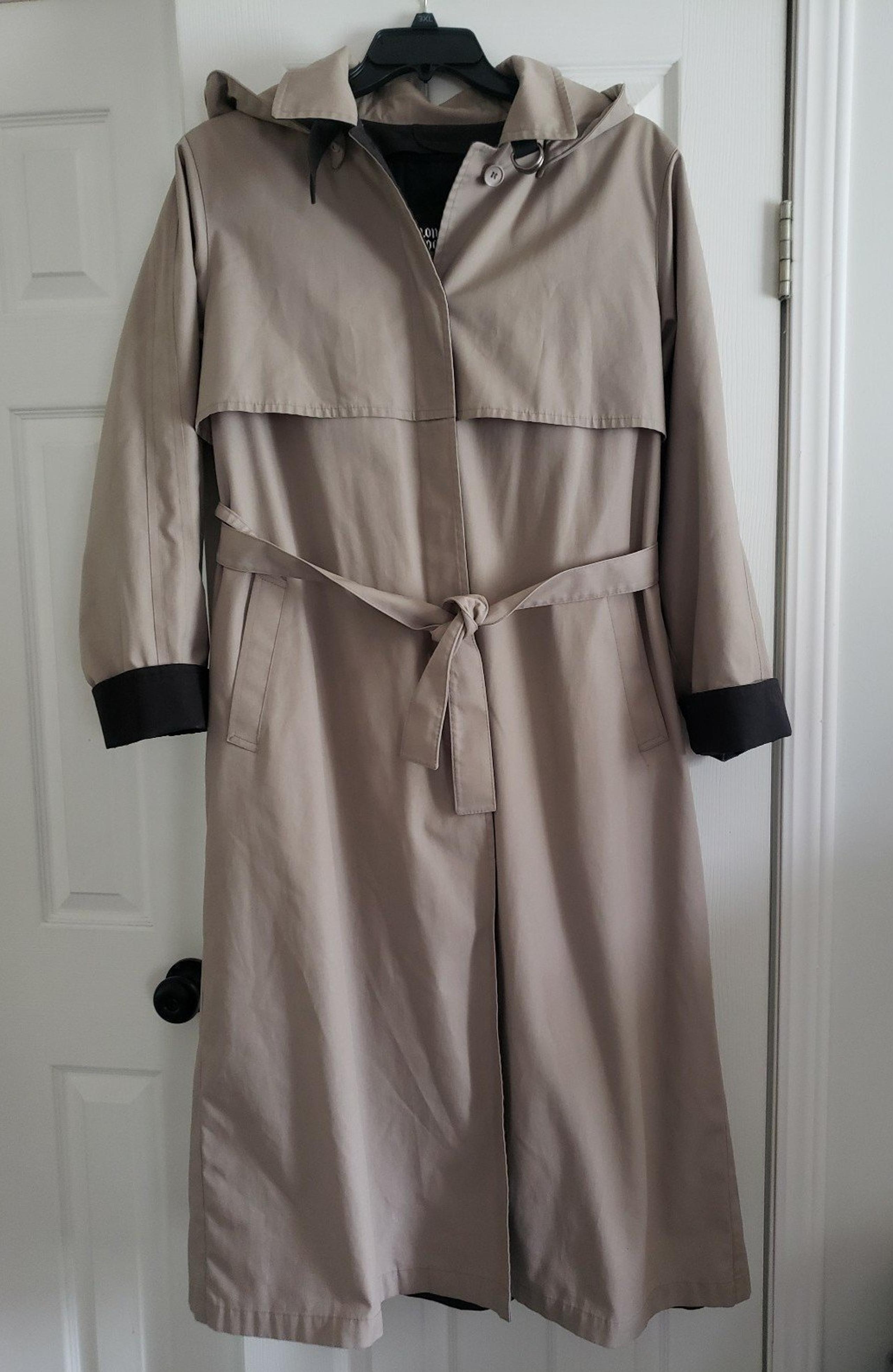 London Fog Wamsutta Taupe Thinsulate Lined Cold Weather Rain Trench Coat size 18
