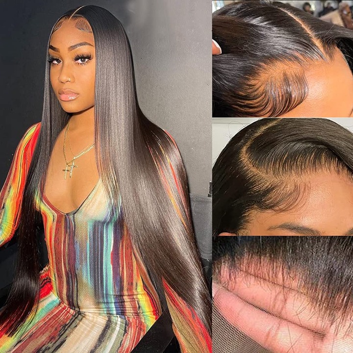 Straight Lace Front Wigs Human Hair Pre Plucked HD dar