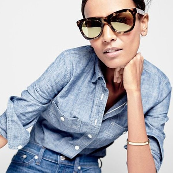 J. Crew Betty Womens Tortoise Frame Mirrored Oversized Sunglasses Brown Black