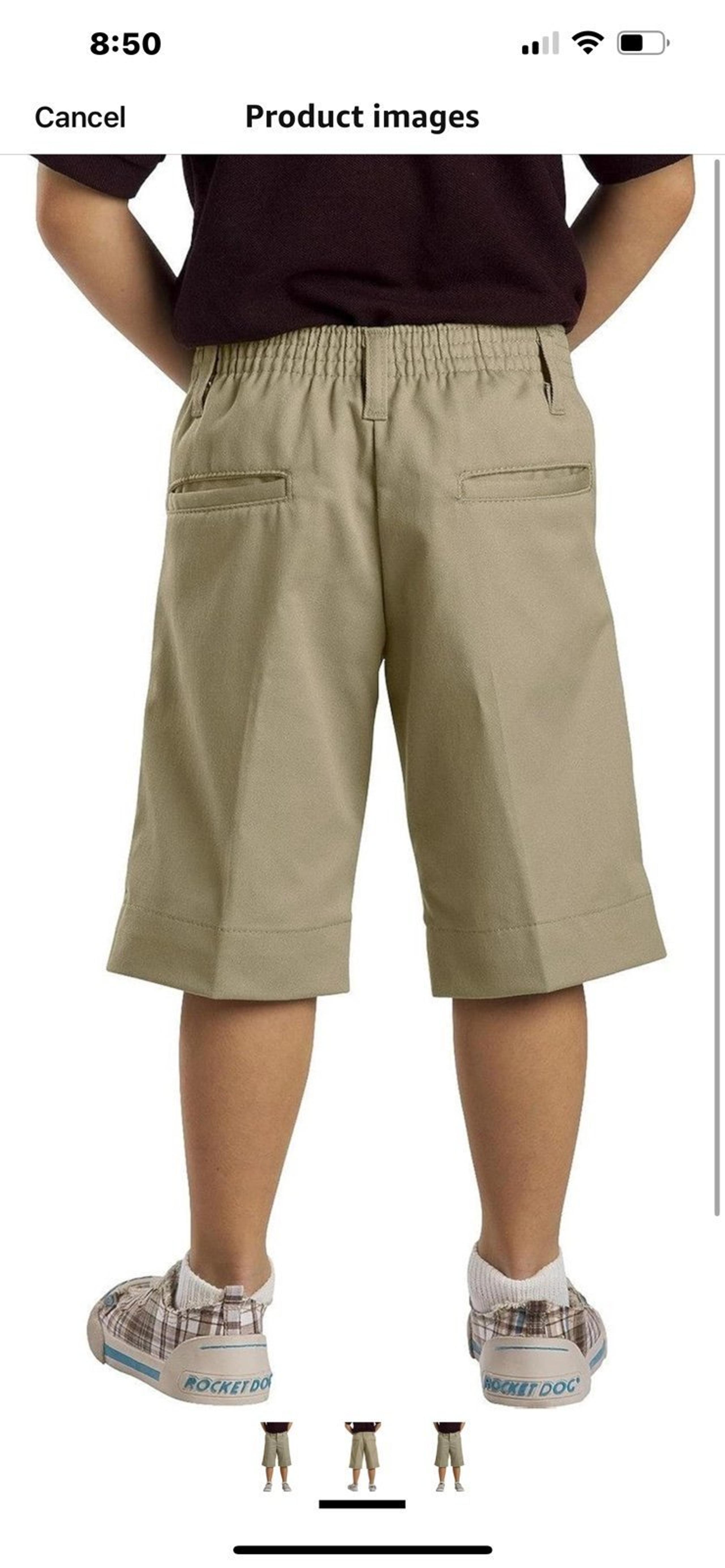NWT size 10 Dickies Girls' Stretch Bermuda Shorts khaki