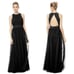 Bill Levkoff Beaded Sleeveless Floor Length Open Back Maxi Dress Gown Black 12