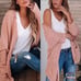 Salmon popcorn fuzzy cardigan sweater jacket knit oversized